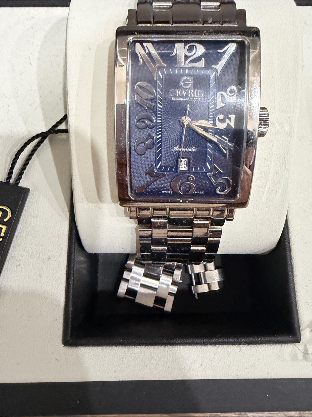GEVRIL Men’s Avenue of Americas  Steel Automatic Watch Like New with Box and tag
